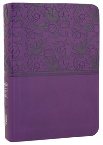Angol Biblia New King James Version Large Print Compact Reference Bible Purple LeatherTouch
