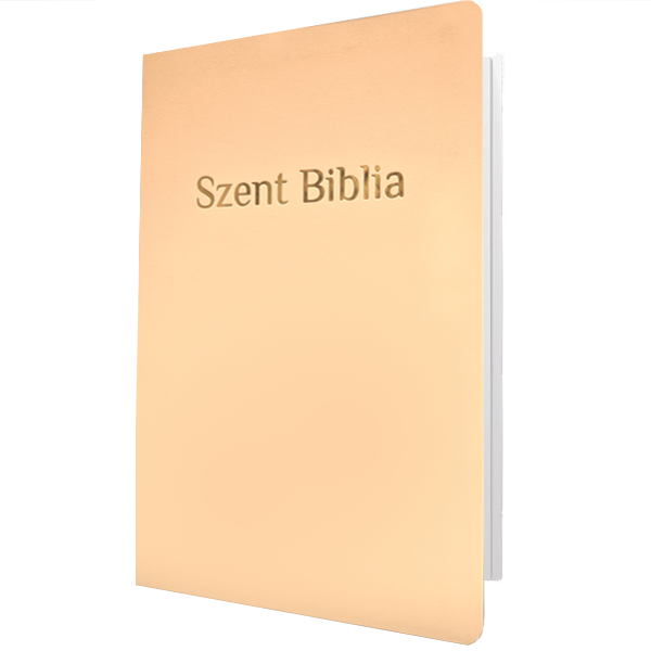 Biblia Károli fordítás, piros betűs, közepes, vajszínű