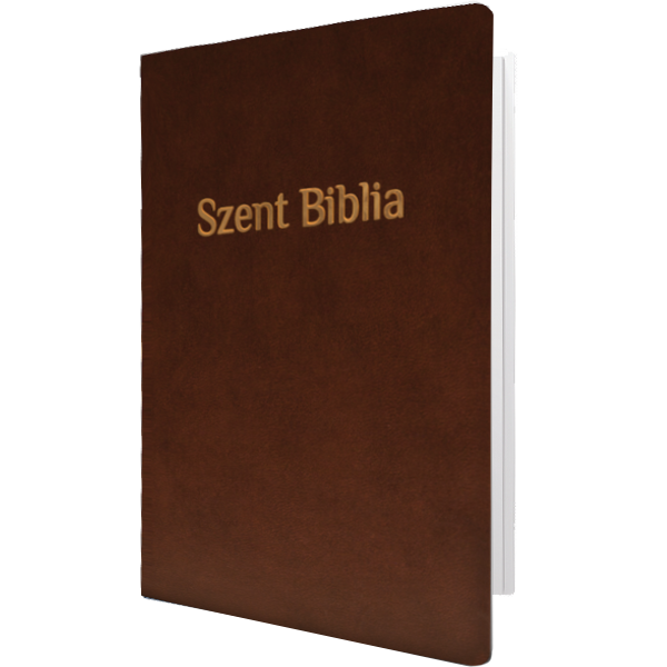 Biblia Károli fordítás, piros betűs, közepes, barna