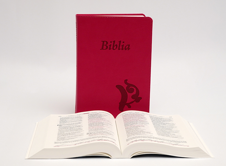 Biblia revideált Károli középméretű, ciklámen