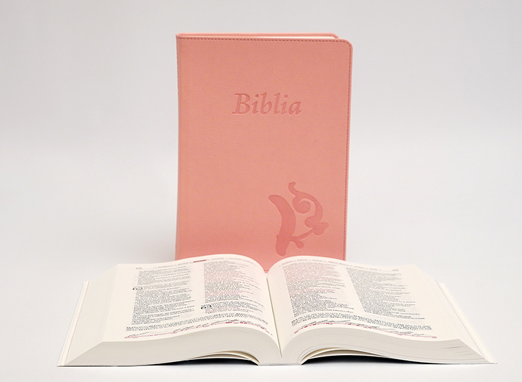 Biblia revideált Károli középméretű, rózsaszín