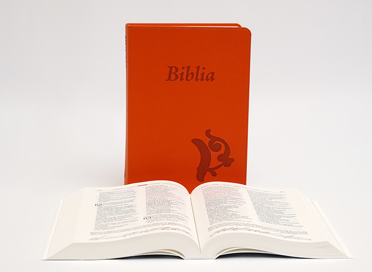 Biblia revideált Károli középméretű, narancssárga