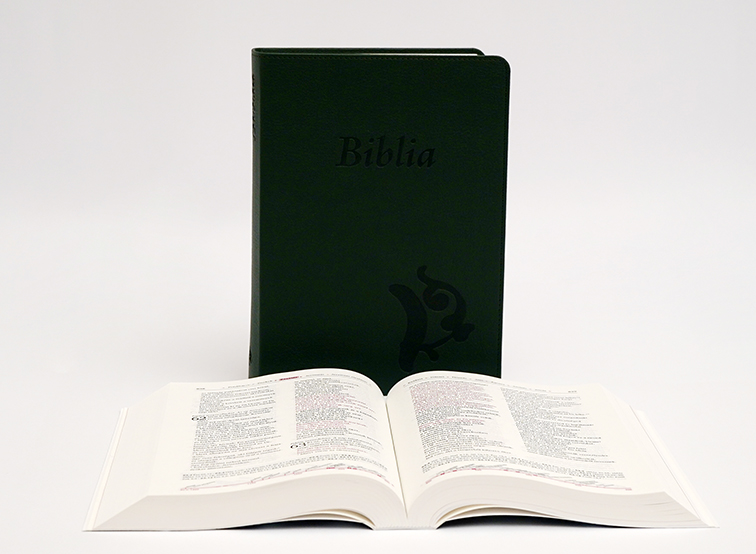 Biblia revideált Károli középméretű, sötétzöld