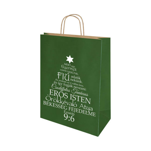 Karácsonyi dísztáska zöld fenyő