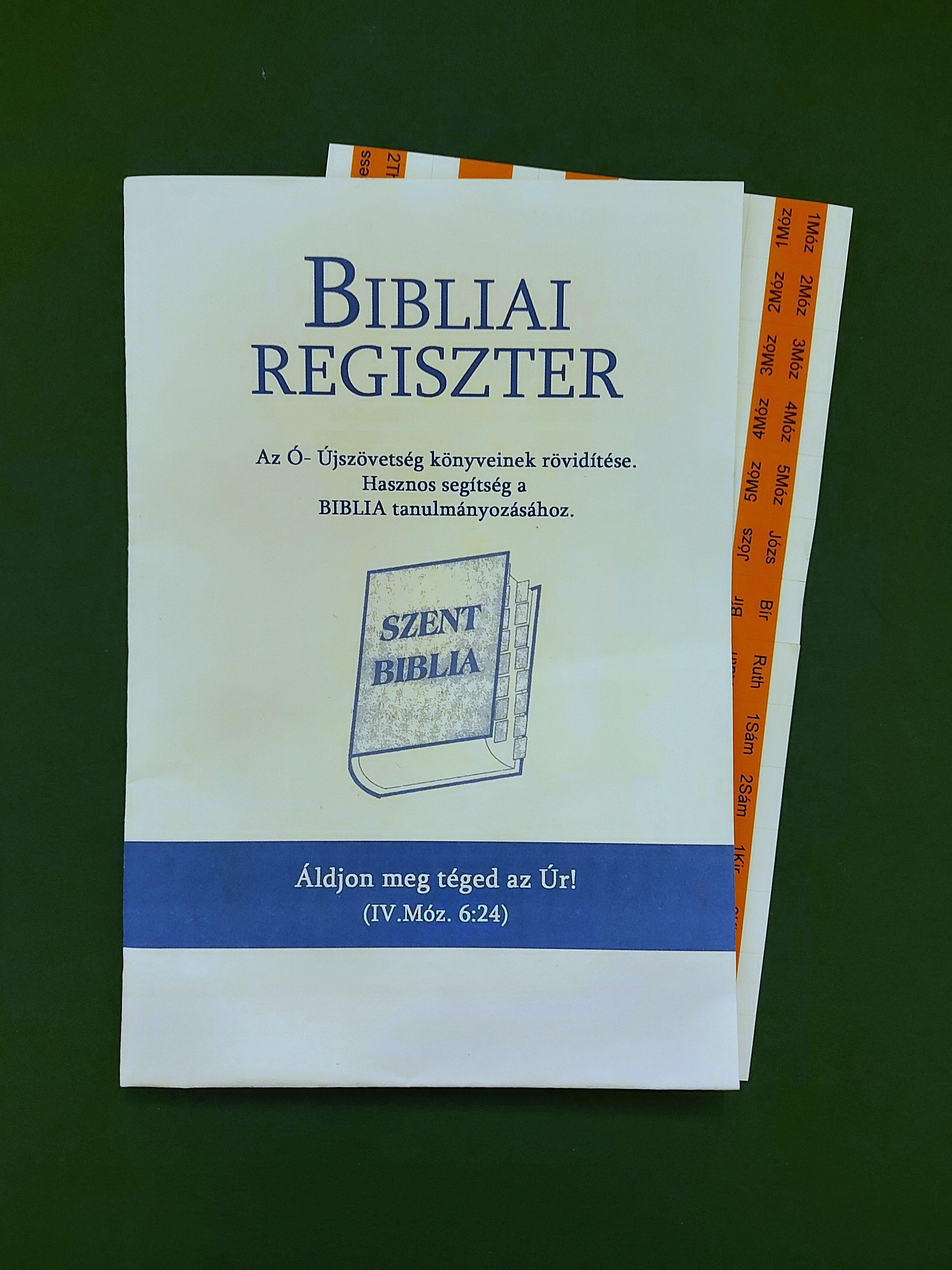 Bibliai regiszter (narancssárga)