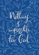 Exkluzív műbőr angol napló  Nothing is impossible for God