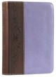Angol Biblia King James Version Large Print Compact Bible Brown/Purple LeatherTouch Imitation Leather