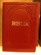 Biblia revideált új fordítás, közepes, bőrkötéssel, vaknyomással, aranyszegéllyel, bordó