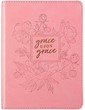Exkluzív műbőr napló, Grace upon Grace, rózsaszín virágos