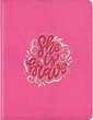 Exkluzív műbőr napló, She is Brave, rózsaszín